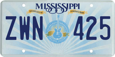 MS license plate ZWN425