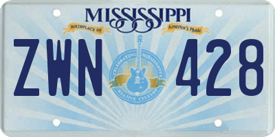 MS license plate ZWN428