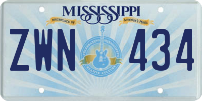 MS license plate ZWN434