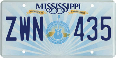 MS license plate ZWN435