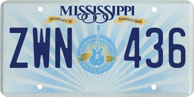 MS license plate ZWN436