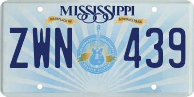 MS license plate ZWN439