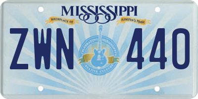 MS license plate ZWN440
