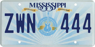 MS license plate ZWN444
