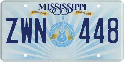 MS license plate ZWN448