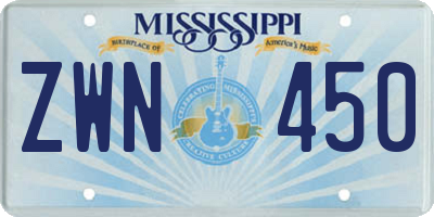 MS license plate ZWN450