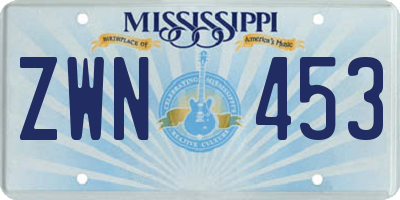 MS license plate ZWN453
