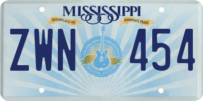 MS license plate ZWN454