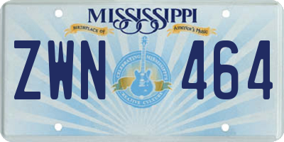 MS license plate ZWN464