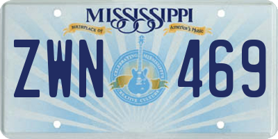 MS license plate ZWN469