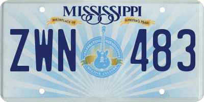 MS license plate ZWN483