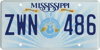 MS license plate ZWN486