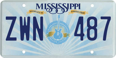 MS license plate ZWN487
