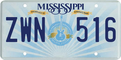 MS license plate ZWN516