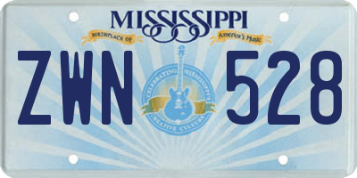MS license plate ZWN528