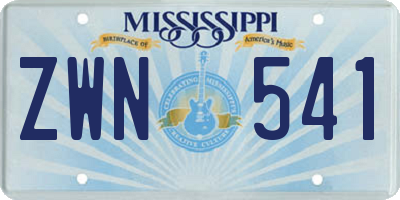 MS license plate ZWN541