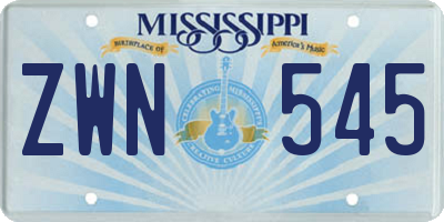 MS license plate ZWN545