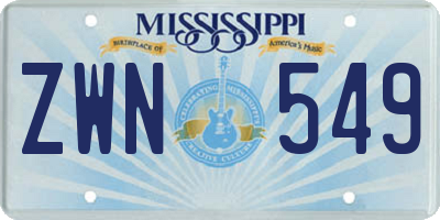 MS license plate ZWN549