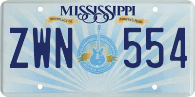 MS license plate ZWN554