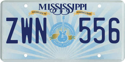 MS license plate ZWN556