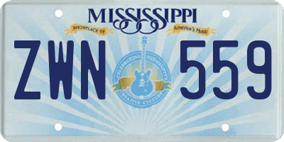 MS license plate ZWN559