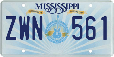 MS license plate ZWN561