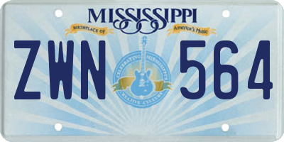 MS license plate ZWN564