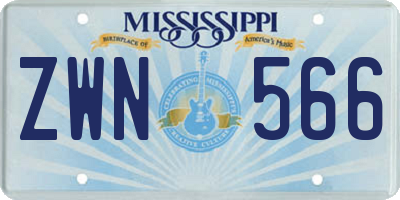 MS license plate ZWN566