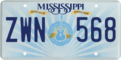 MS license plate ZWN568