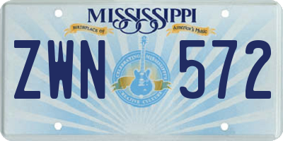 MS license plate ZWN572