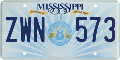 MS license plate ZWN573
