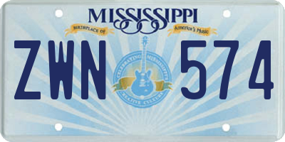 MS license plate ZWN574