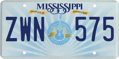 MS license plate ZWN575