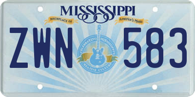 MS license plate ZWN583