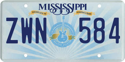 MS license plate ZWN584