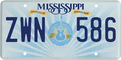 MS license plate ZWN586