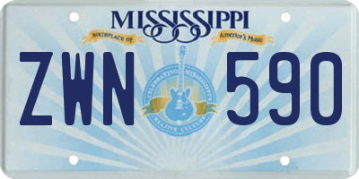 MS license plate ZWN590
