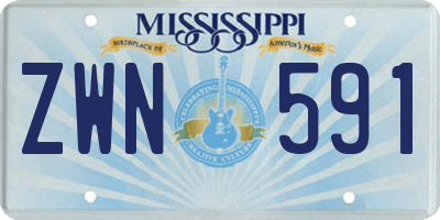 MS license plate ZWN591