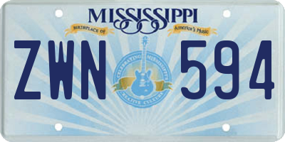 MS license plate ZWN594
