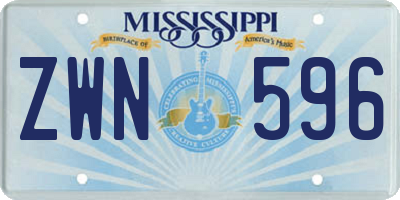 MS license plate ZWN596
