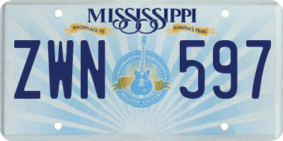 MS license plate ZWN597