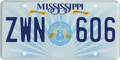 MS license plate ZWN606