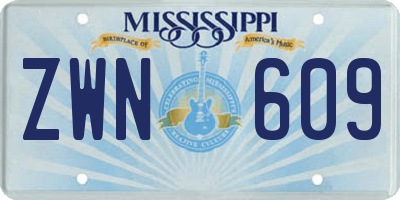 MS license plate ZWN609