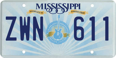 MS license plate ZWN611