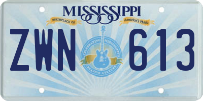 MS license plate ZWN613