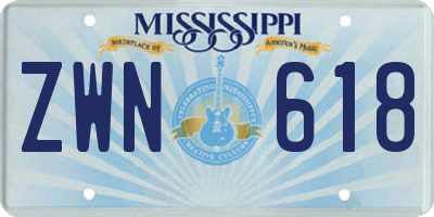 MS license plate ZWN618