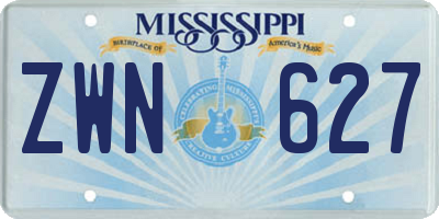 MS license plate ZWN627