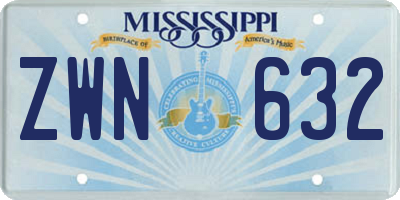 MS license plate ZWN632