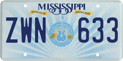 MS license plate ZWN633