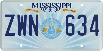MS license plate ZWN634